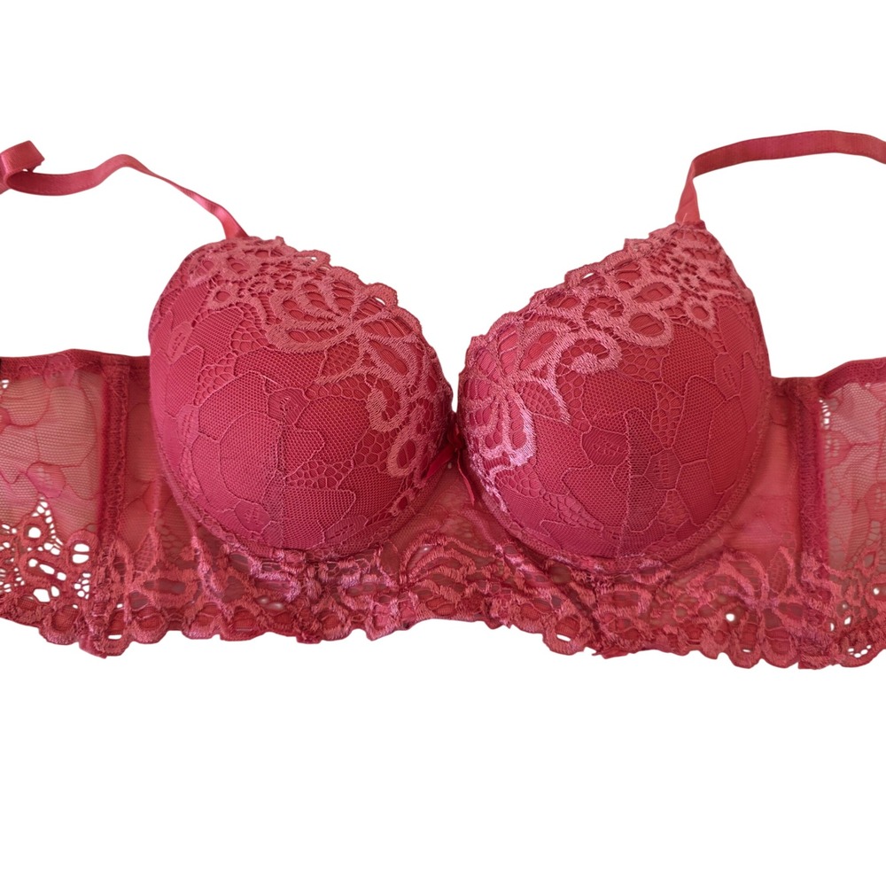 XOXO Pink Lace Padded‎ Push Up Bra 34B Style 5097 28